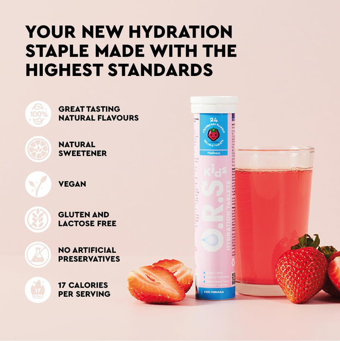 O.R.S Kids Hydration Soluble Tablets Strawberry