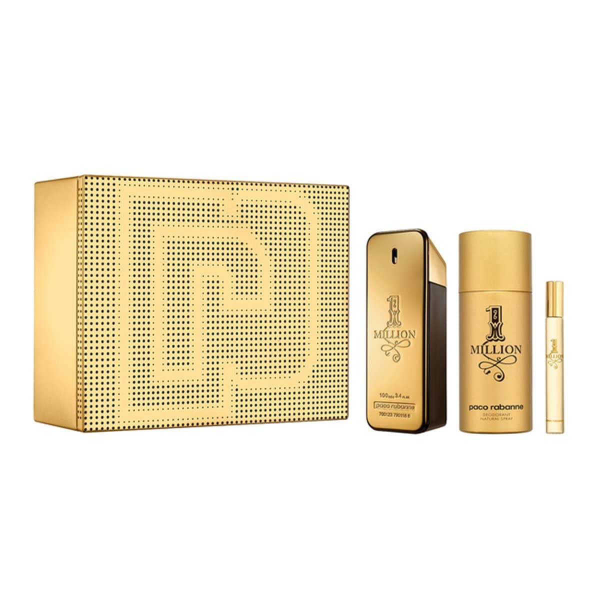 Paco Rabanne 1 Million Gift Set 100ml EDT + 150ml Deodorant Spray + 10ml EDT