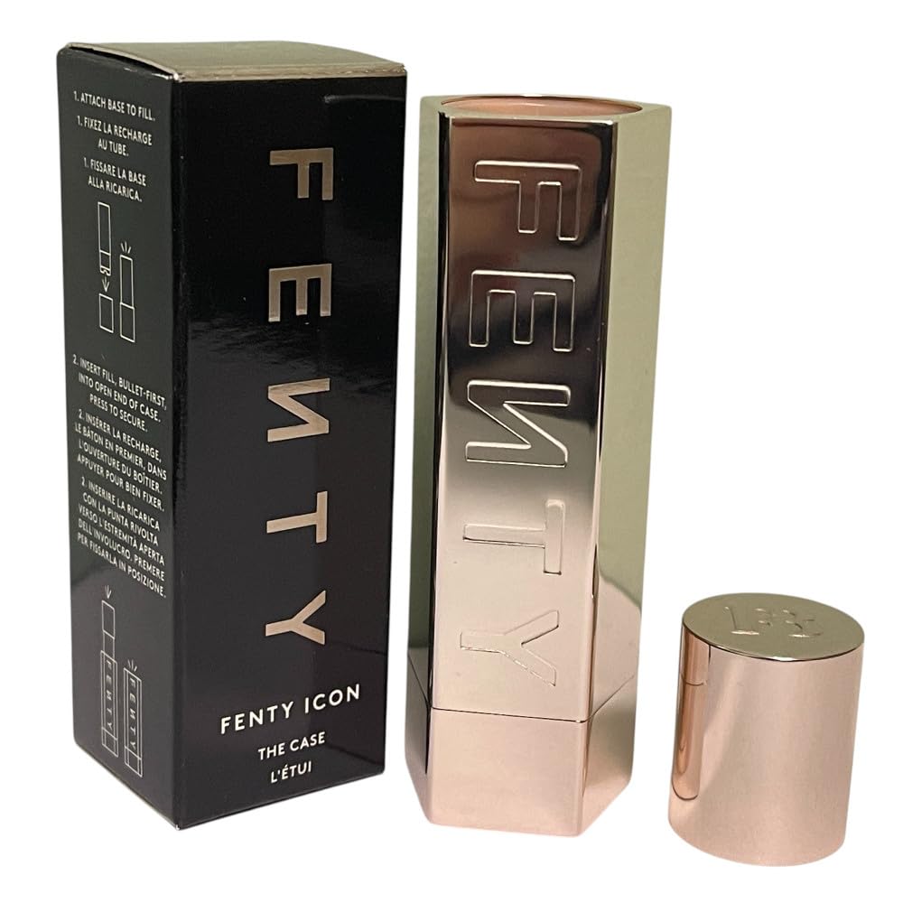 Fenty Beauty Icon The Case Refillable Lipstick Case - Metallic Nude Empty