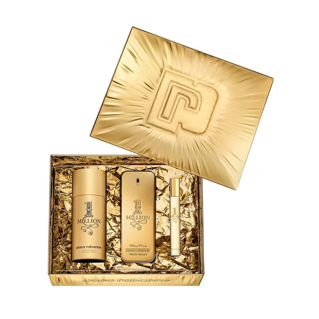 Paco Rabanne 1 Million Gift Set 100ml EDT + 150ml Deodorant Spray + 10ml EDT
