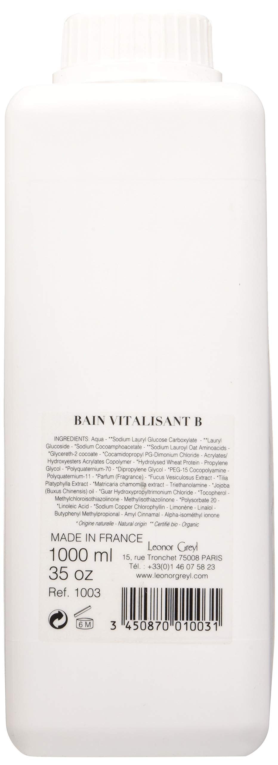 Leonor Greyl Bain Vitalisant B Shampoo For Thin, Colored And Sensitized Hair 1000ml
