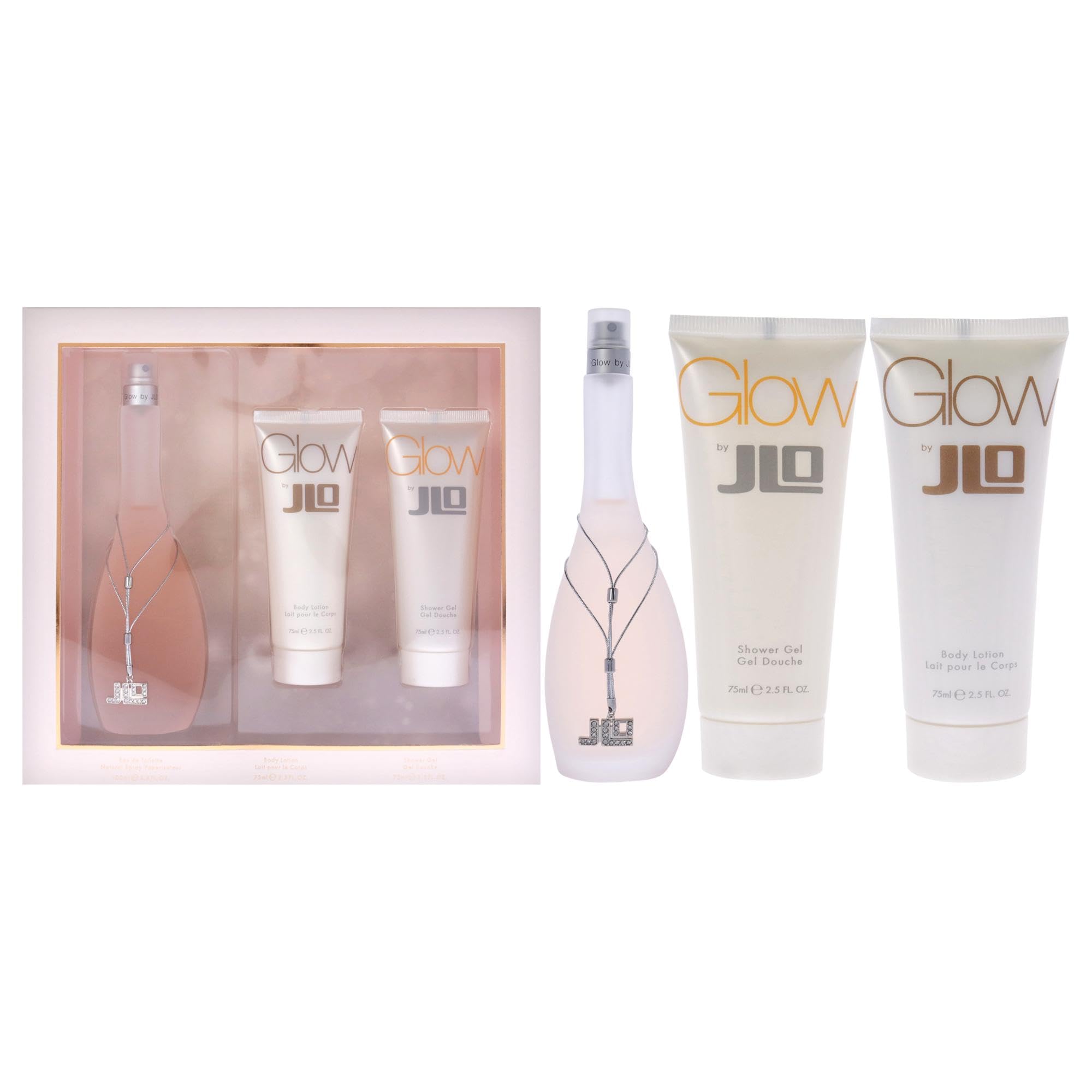 Jennifer Lopez Glow Gift Set 100ml EDT + 75ml Body Lotion + 75ml Shower Gel