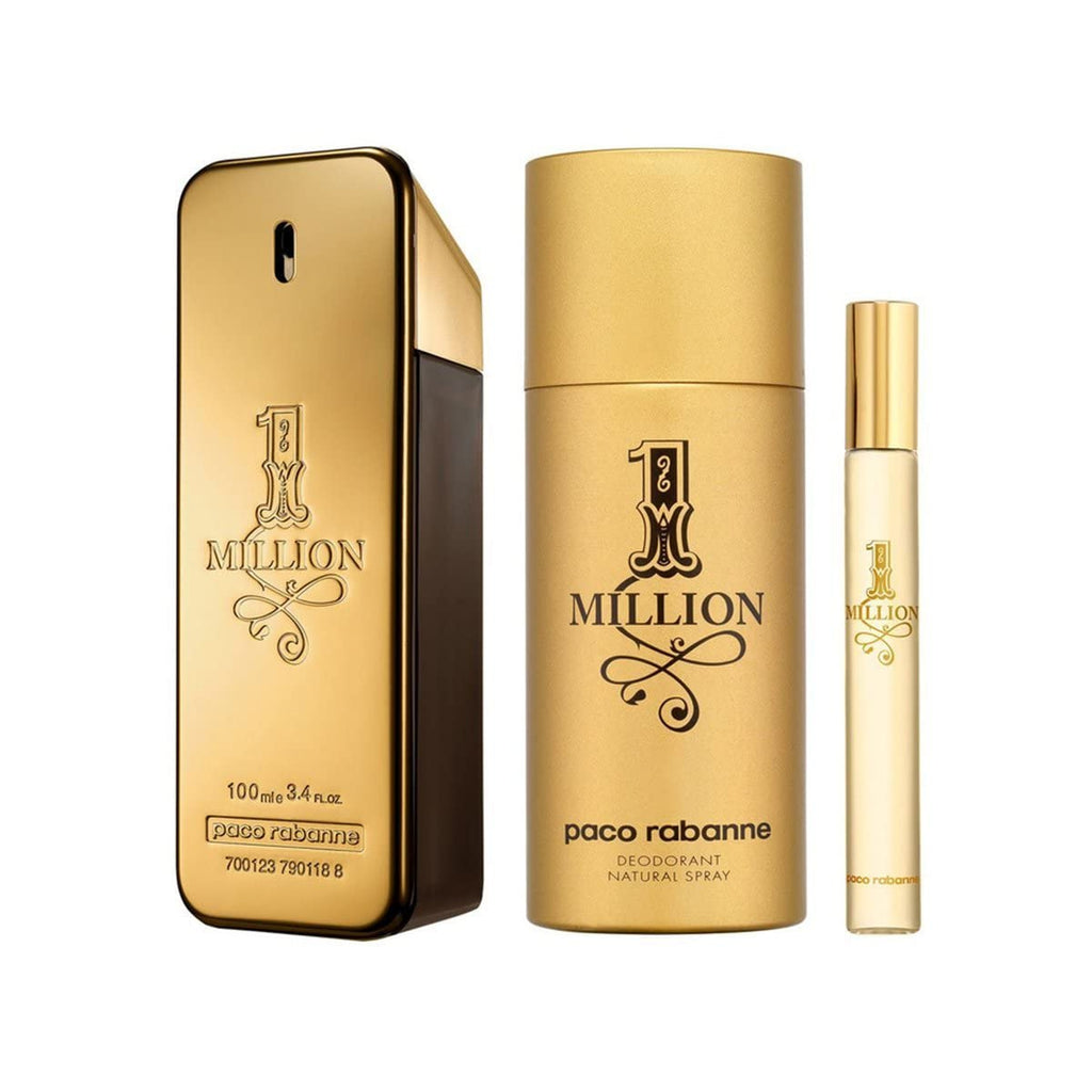 Paco Rabanne 1 Million Gift Set 100ml EDT + 150ml Deodorant Spray + 10ml EDT