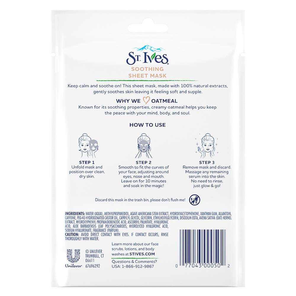 St. Ives Oatmeal Soothing Sheet Mask 23ml - 1 Sheet
