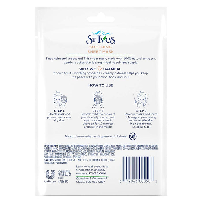 St. Ives Oatmeal Soothing Sheet Mask 23ml - 1 Sheet