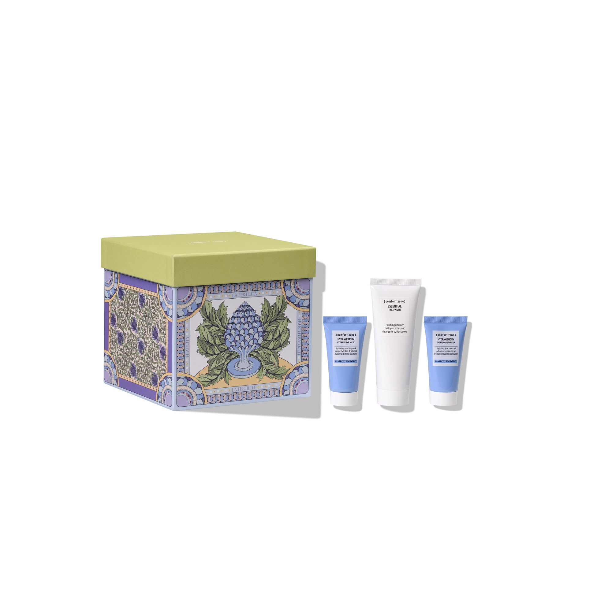 Comfort Zone Young Cleansing Hydrating Face Gift Set 75ml Face Wash + 30ml Plump Mask + 30ml Light Sorbet Cream