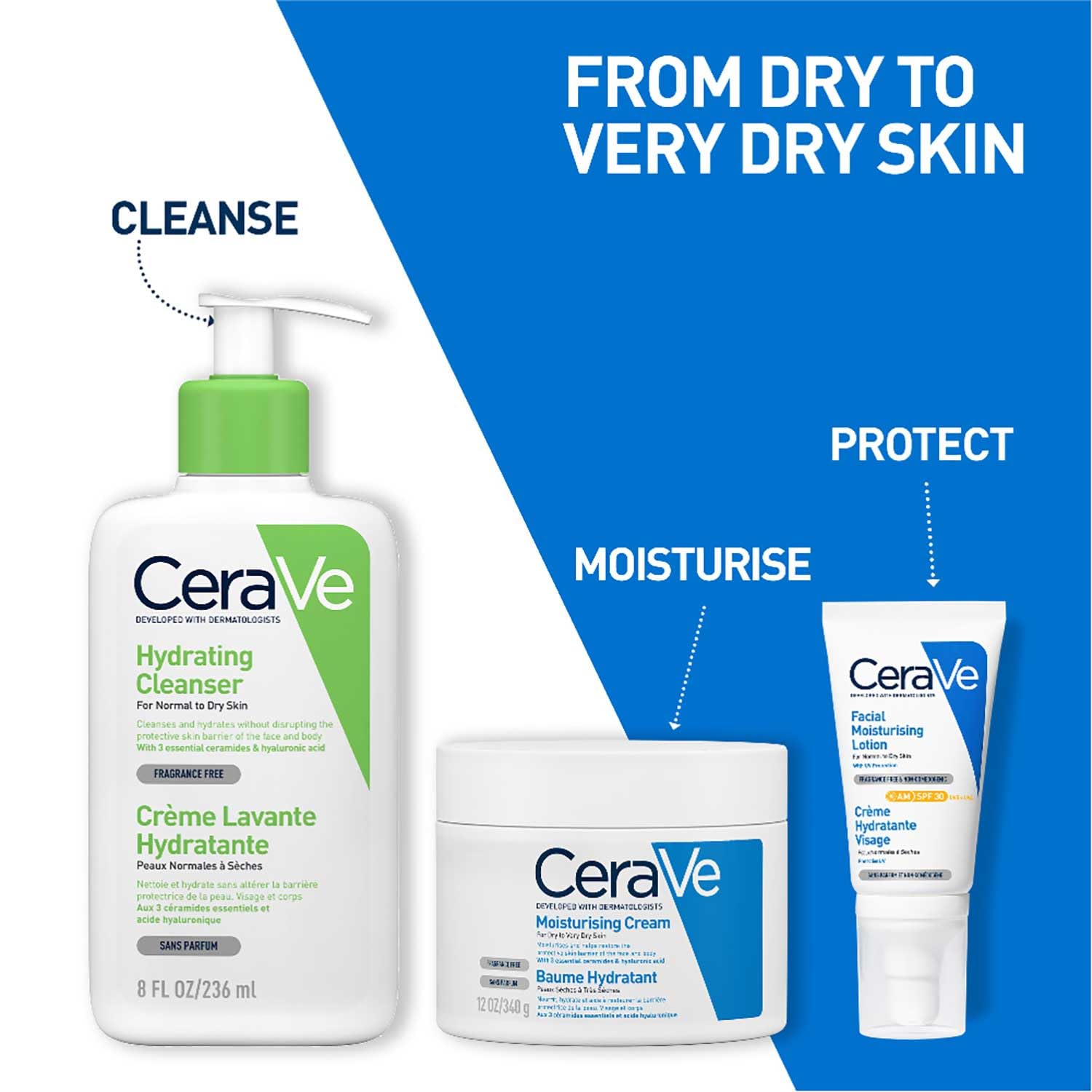 CeraVe Moisturising Body And Face Cream 340g