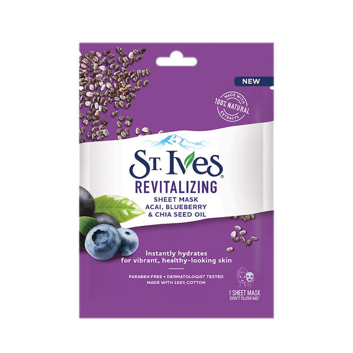 St. Ives Revitalising Acai Blueberry & Chia Seed Oil Mask 23ml - 1 Sheet