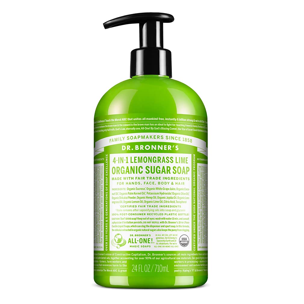 Dr. Bronner's Lemongrass-Lime Organic Sugar Soap 710ml