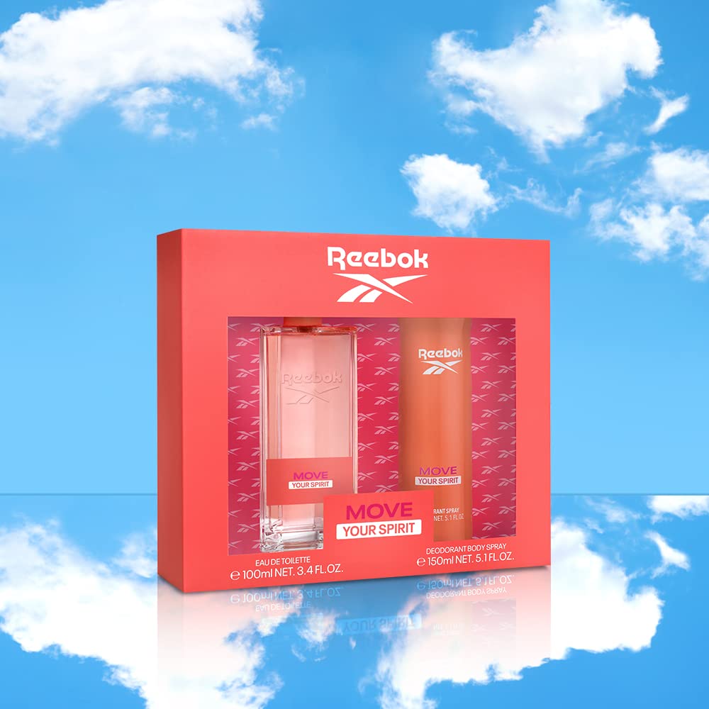 Reebok Move Your Spirit Women Gift Set 100ml EDT + 150ml Body Spray - Chalk at MyBeautyBoutique by Reebok