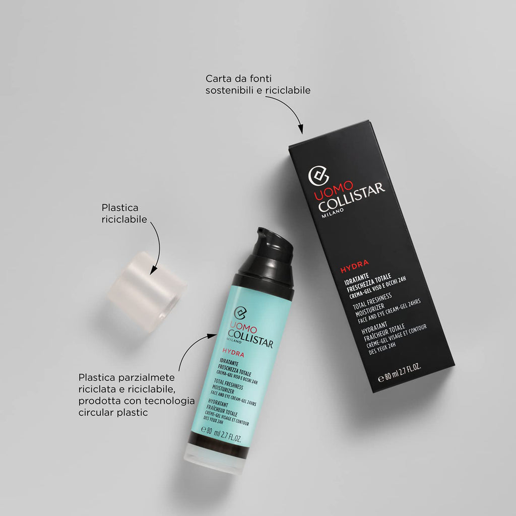 Collistar Uomo Total Freshness Moisturizer Face & Eye Cream Gel 80ml