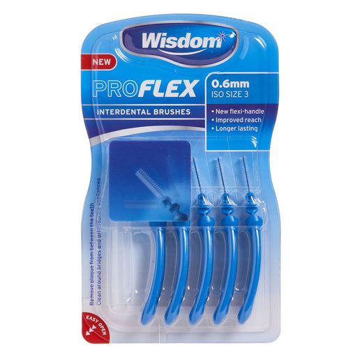 Wisdom 5 Proflex Interdental Brushes Blue 0.6mm