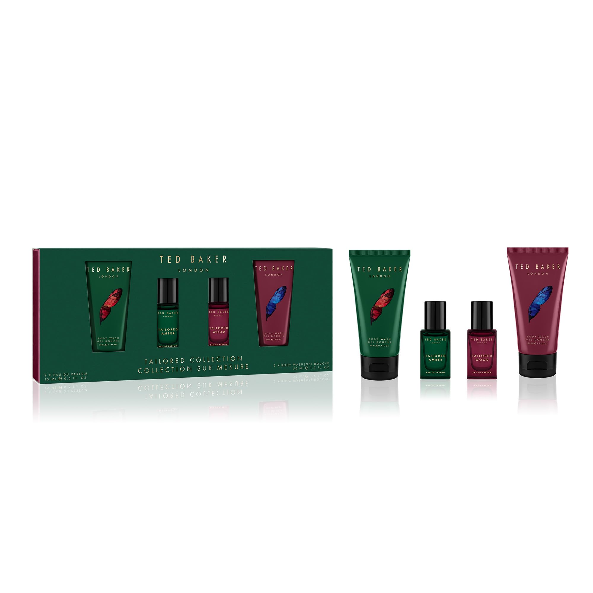 Ted Baker Tailored Collection Gift Set 2x 15ml EDP + 2x 50ml Body Wash