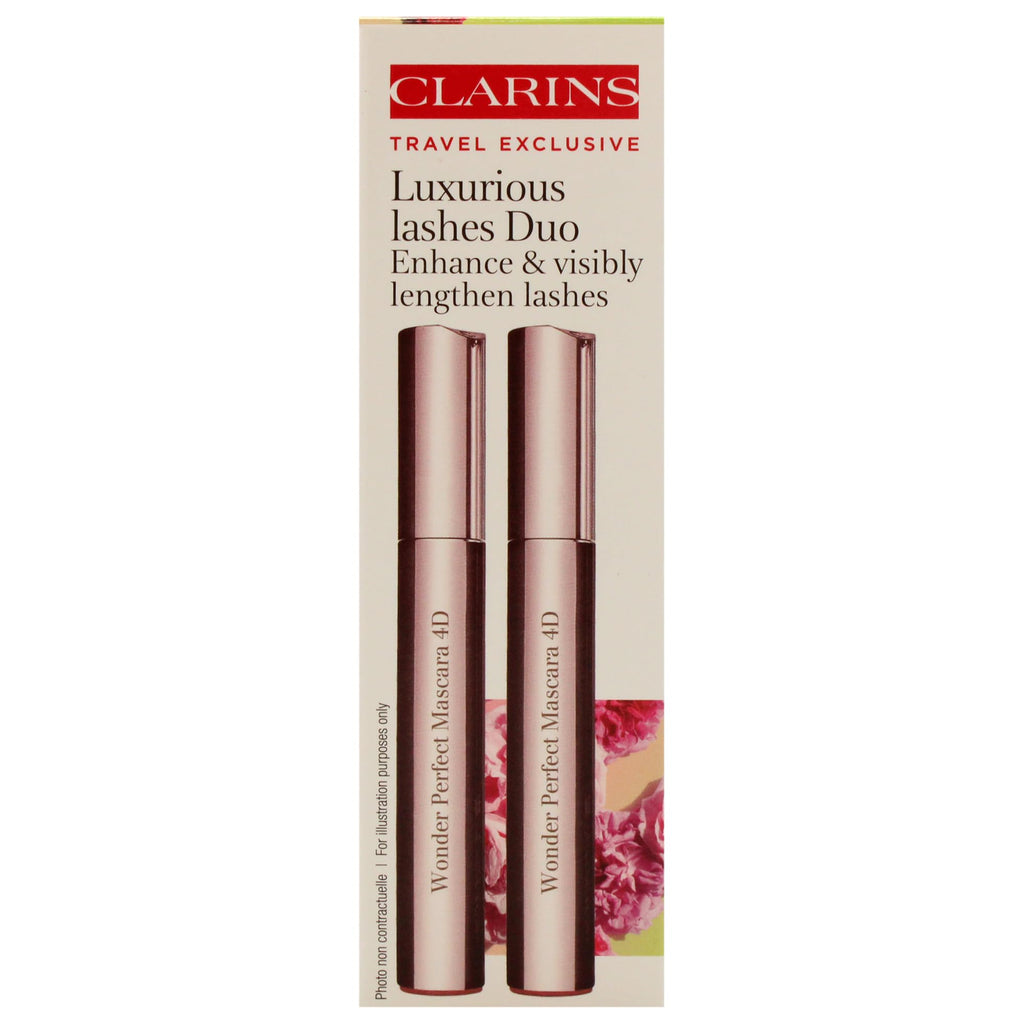 Clarins Wonder Perfect 4D Black Mascara Duo Set 2x 8ml Wonder Perfect 4D Black Mascara