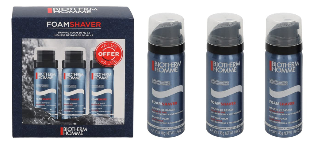 Biotherm Homme Gift Set 3 x 50ml Sensitive Shaving Foam