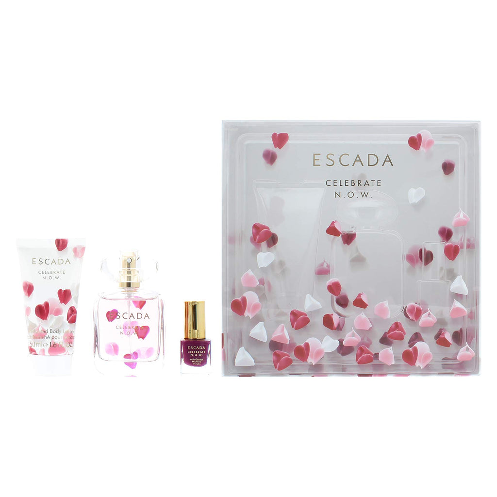 Escada Celebrate N.O.W. Gift Set 50ml EDP + 50ml Body Milk + 4.5ml Nail Polish