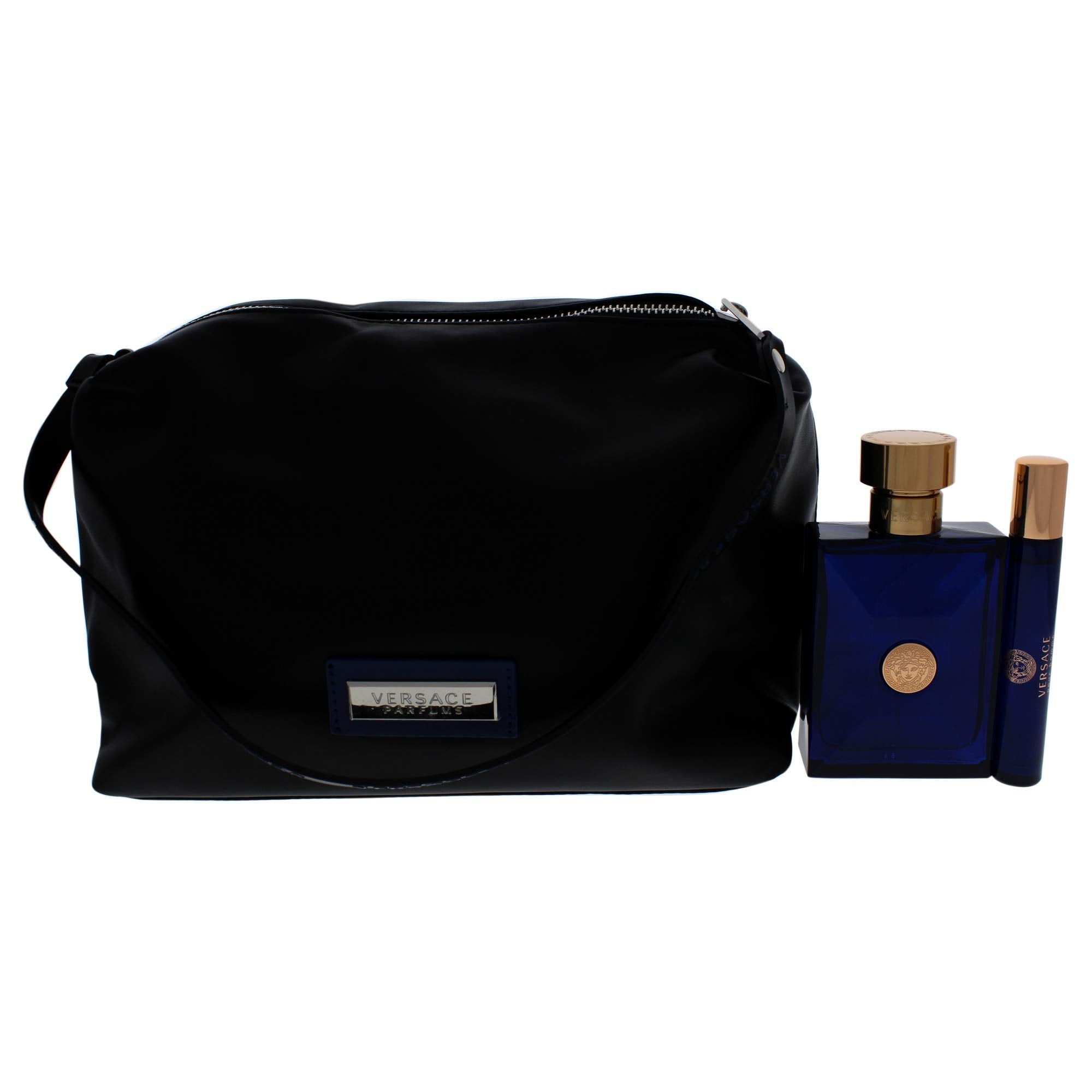 Versace Pour Homme Dylan Blue Gift Set 100ml EDT + 10ml EDT + Toiletry Bag - Eau De Toilette at MyBeautyBoutique by Versace