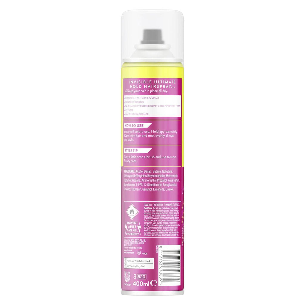 VO5 Invisible Ultimate Hold Hairspray 400ml - 5