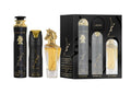 Lattafa Perfumes Maahir Gift Set 100ml EDP + 200ml Perfumed Body Spray + 300ml Air Freshener