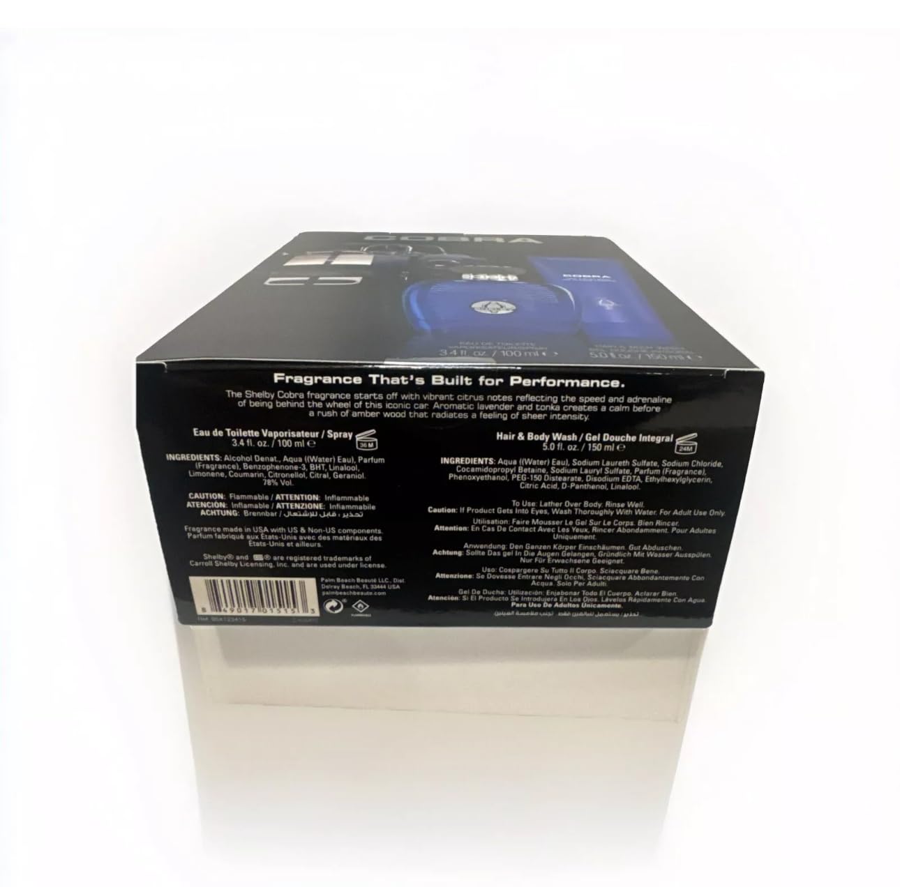 Carroll Shelby Blue Cobra Gift Set 100ml EDT + 150ml Hair & Body Wash