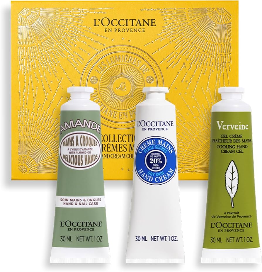 L'Occitane en Provence Travel Exclusive Hand Cream Collection 3 x 30ml Almond + Verbena + Shea Butter
