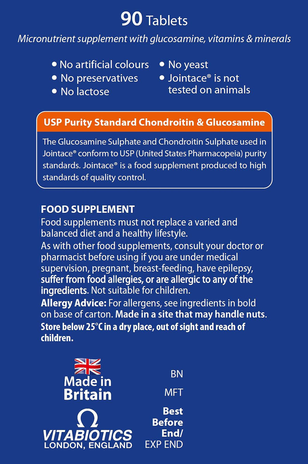 Vitabiotics Jointace Chondroitin And Glucosamine Tablets