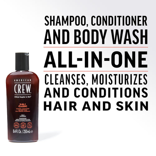 American Crew 3-in-1 Shampoo, Conditioner And Body Wash 250ml
