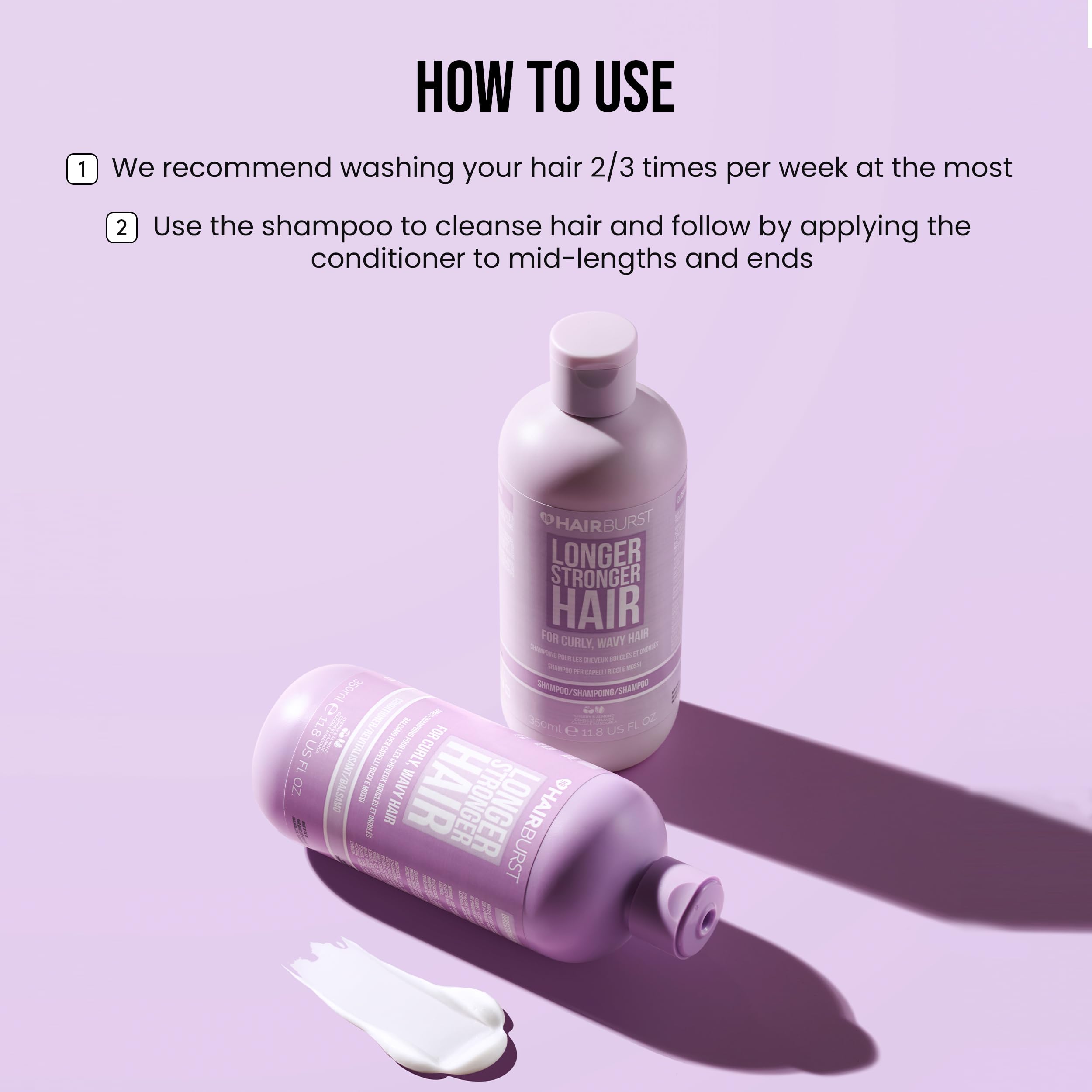 Hairburst Curly and Wavy Hair Bundle - Shampoo 350ml + Conditioner 350ml