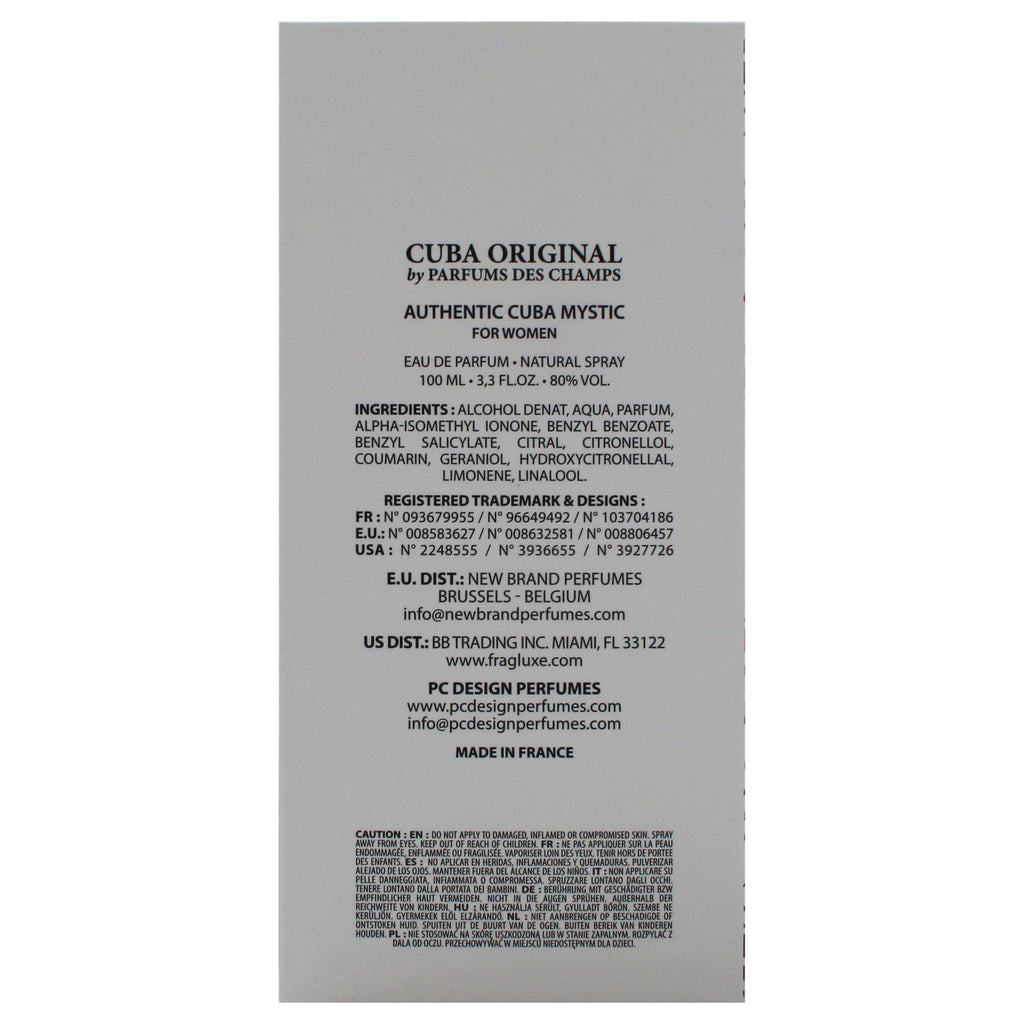 Cuba Authentic Mystic Eau de Perfum 100ml Spray