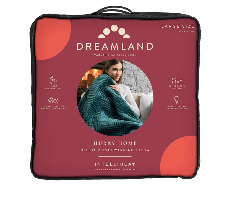 Dreamland HurryHome Warming Throw-Green 160X120