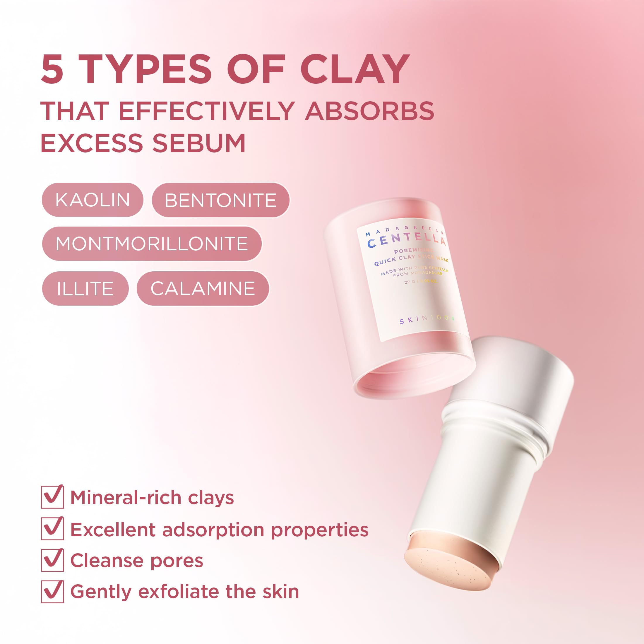 Skin1004 Madagascar Centella Poremizing Quick Clay Stick Mask 27ml