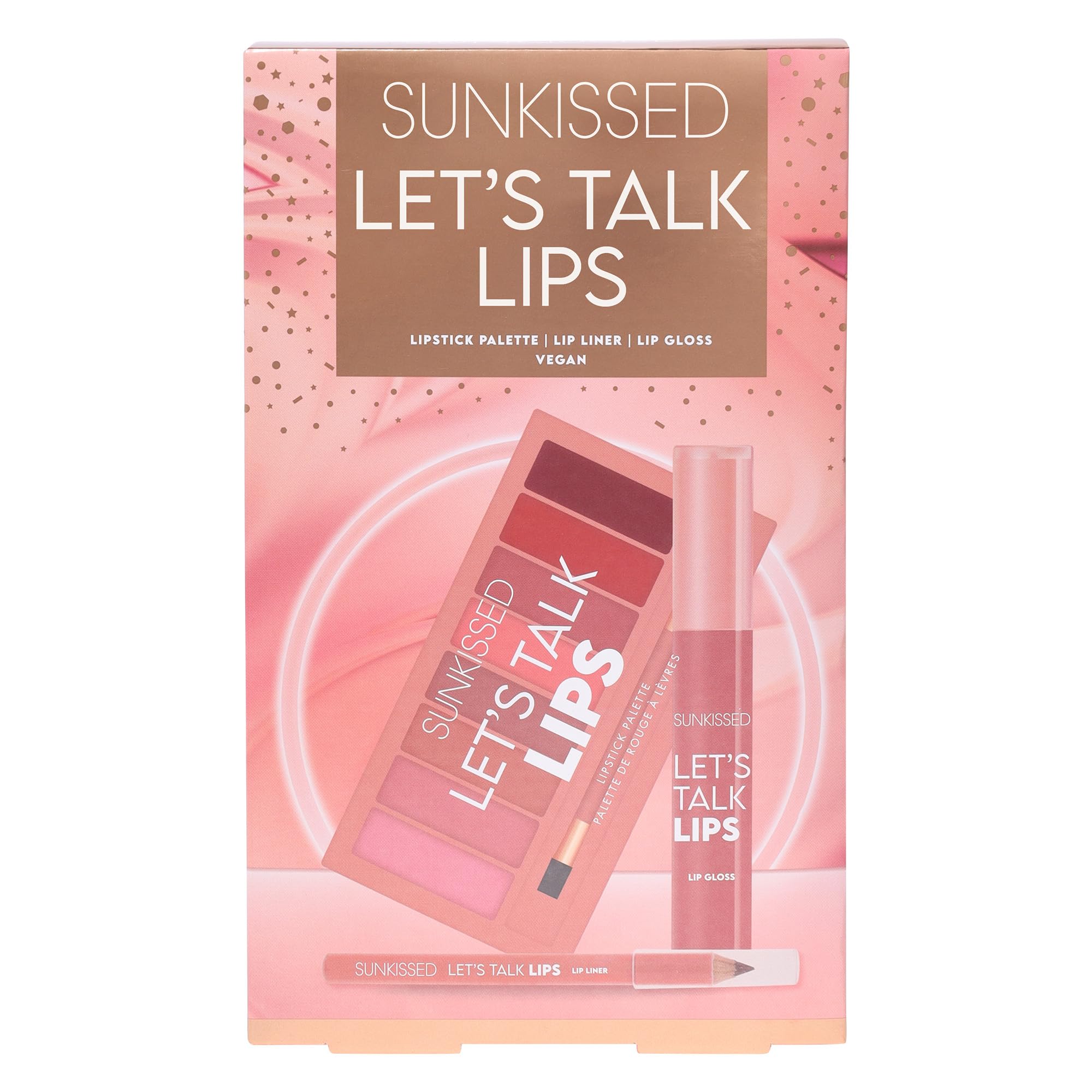 Sunkissed Let's Talk Lips - 0.8g Lip Liner, 3.2ml Lip Gloss, Lip Palette