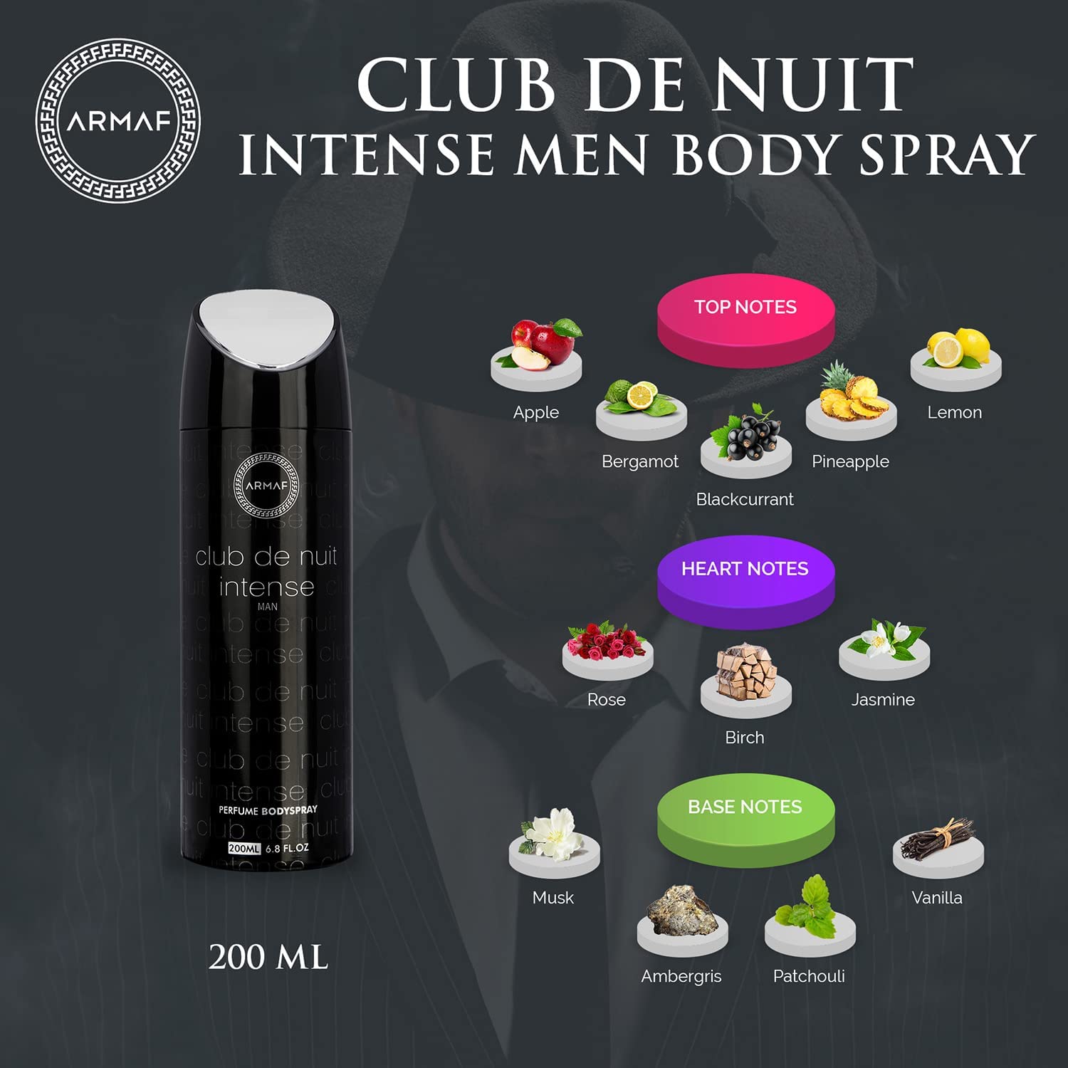 Armaf Club De Nuit Intense Man Body Spray 200ml - Eau de Perfume at MyBeautyBoutique by Armaf
