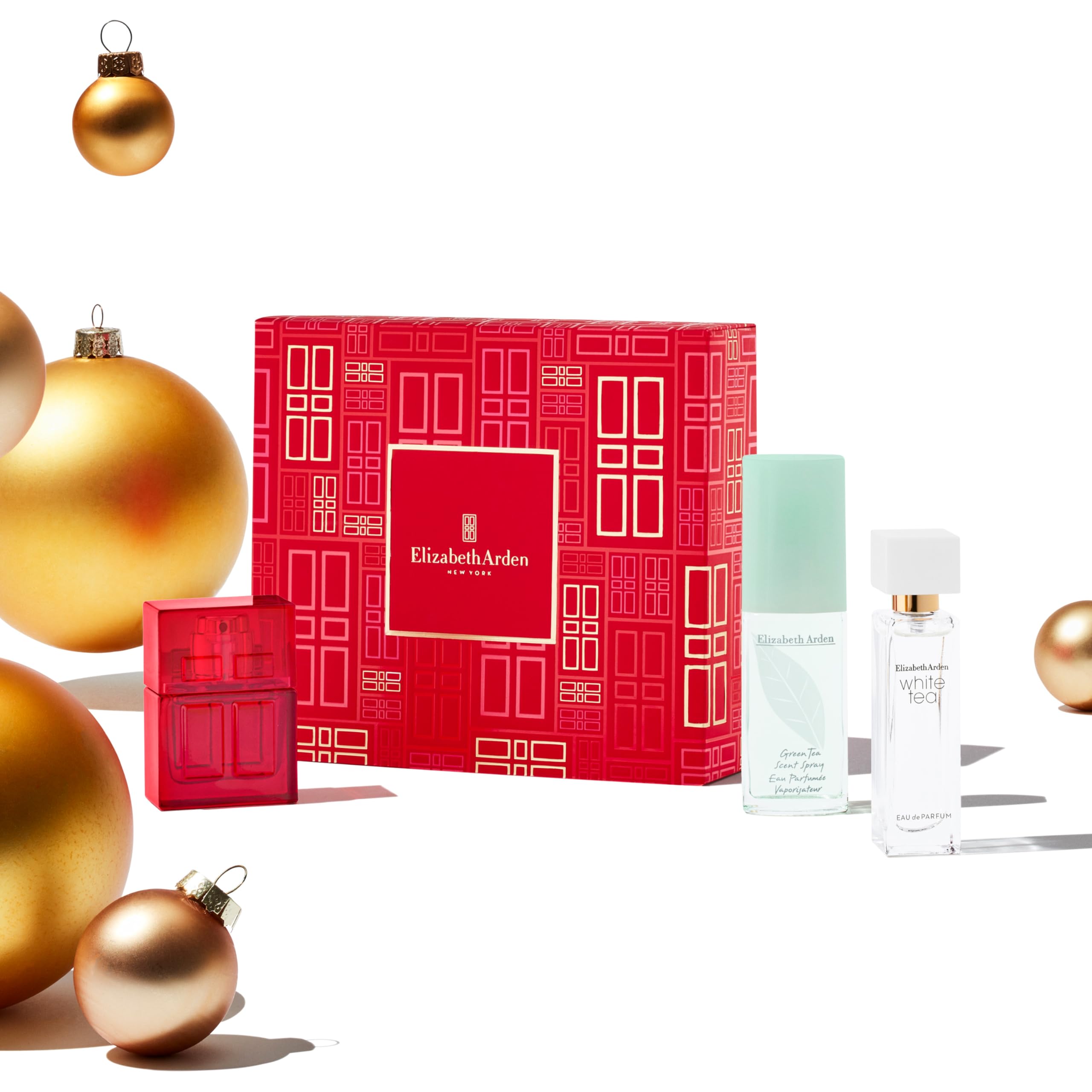 Elizabeth Arden Holiday Fragrance Gift Set 10ml Red Door EDT + 10ml White Tea EDT + 15ml Green Tea Scent Spray