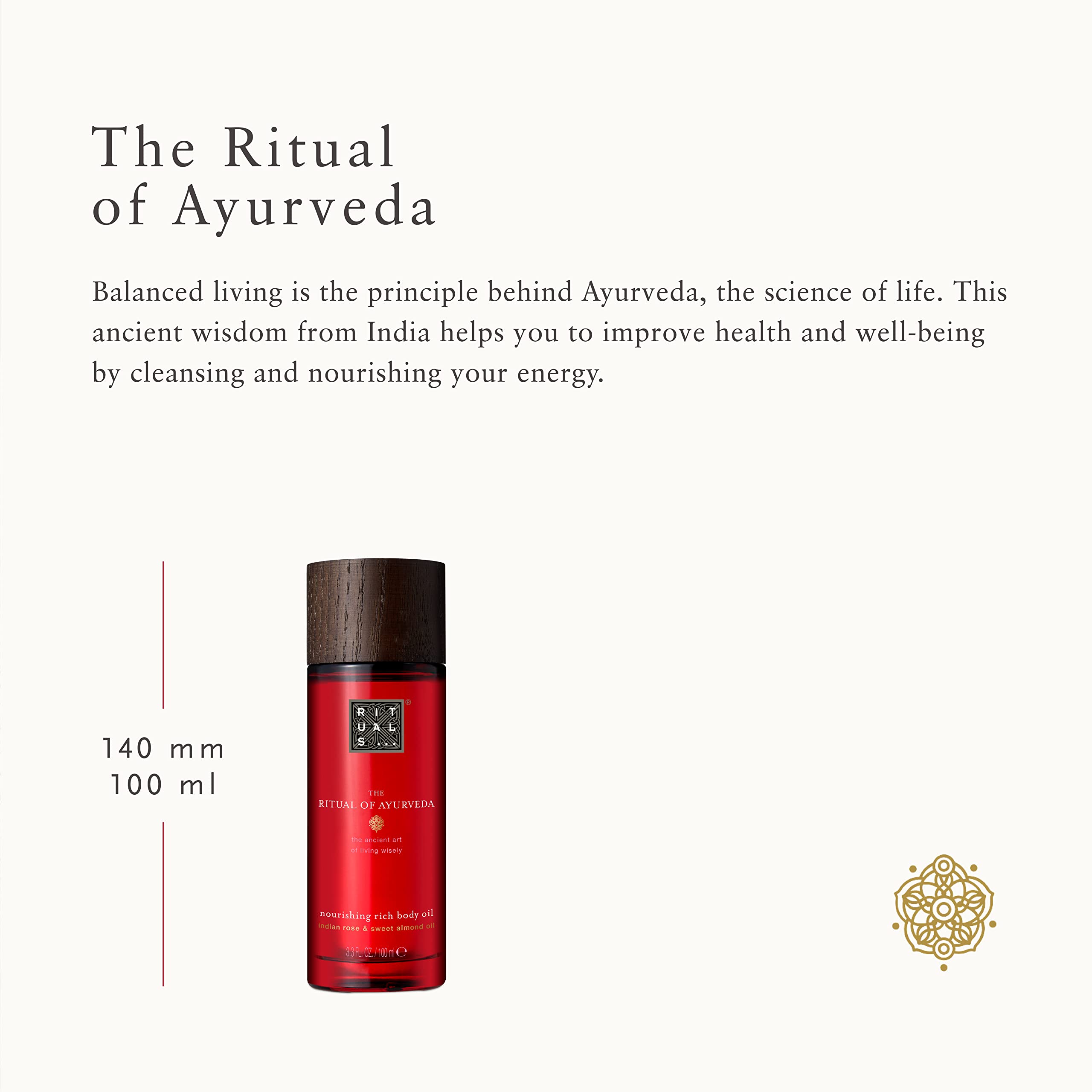 The Ritual of Ayurveda Nourishing Rich Body Oil 100ml - Indian Rose & Sweet Almond Oil