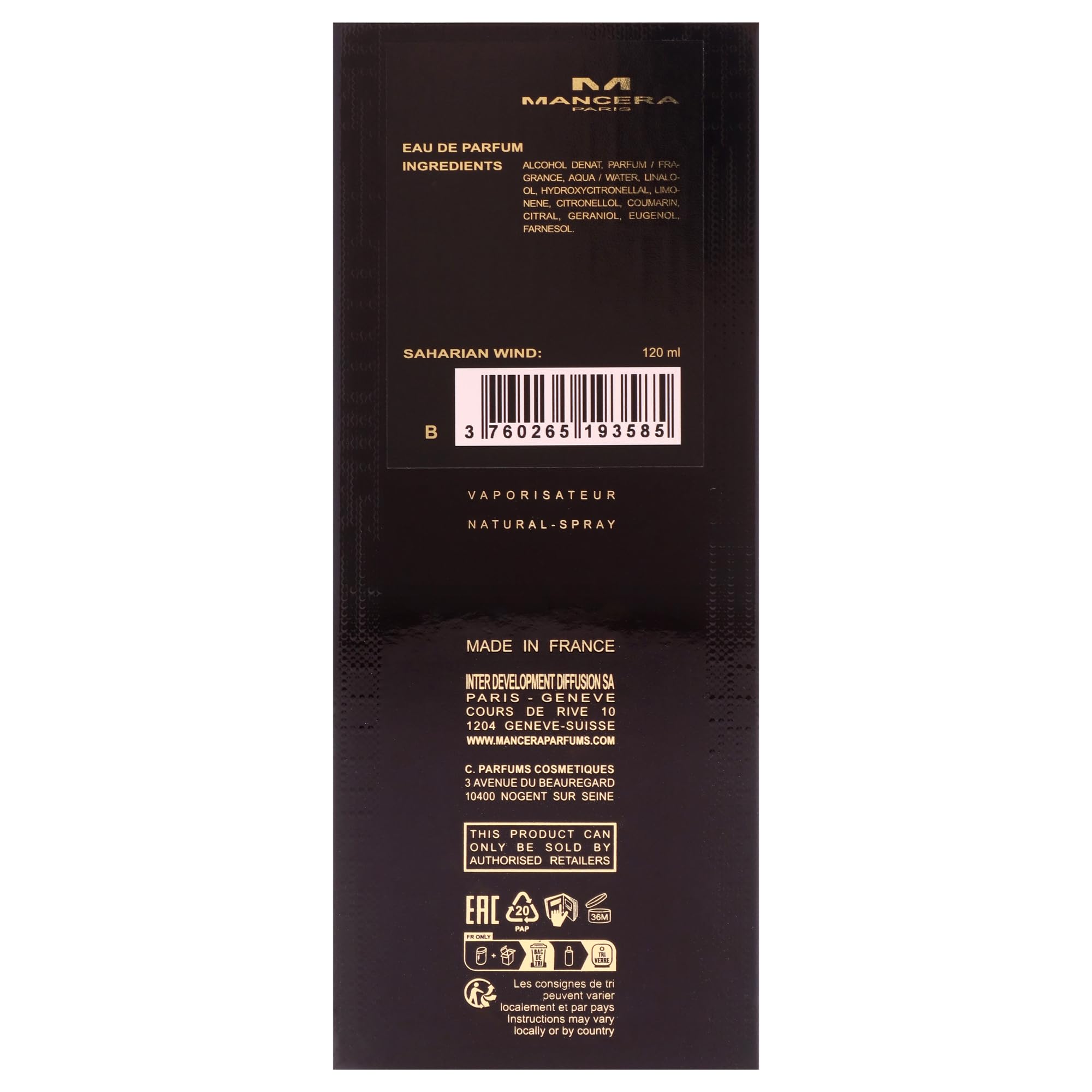 Mancera Saharian Wind Eau de Parfum 120ml Spray