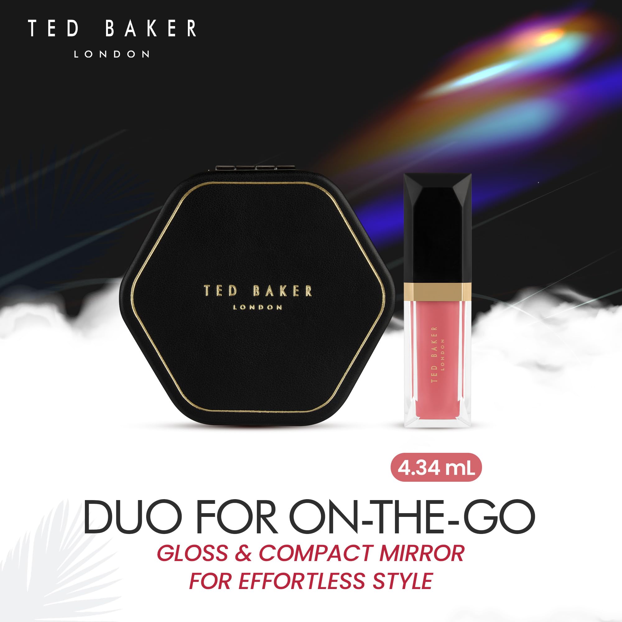 Ted Baker Ready Set Pout Lip Gloss & Mirror Duo Gift Set 1x Lip Gloss + 1x Compact Mirror