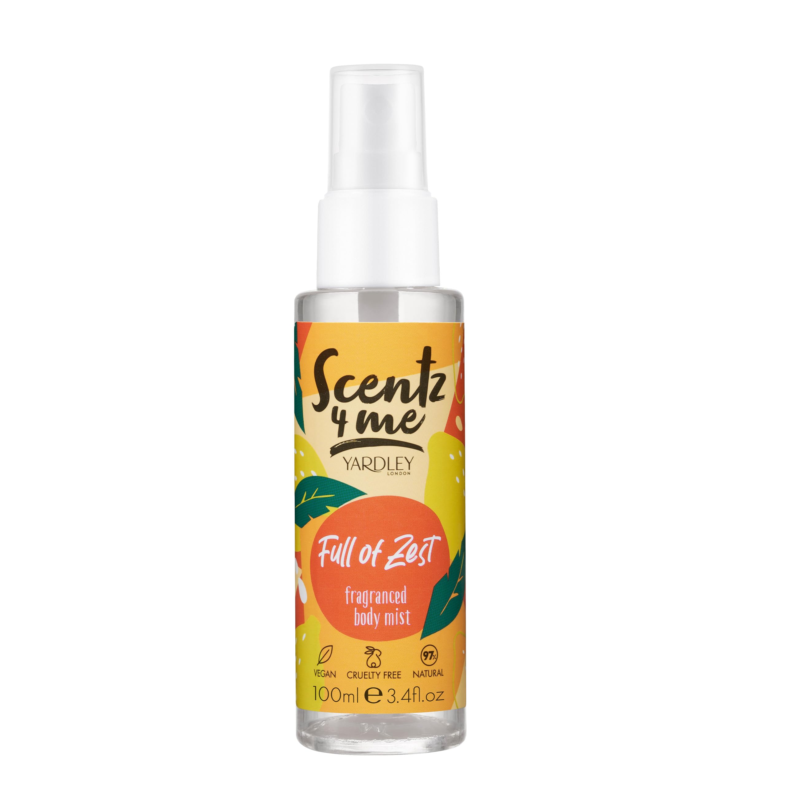 Yardley Scentz 4 Me Fragranced Body Mist 100ml Spray - Full Of Zest