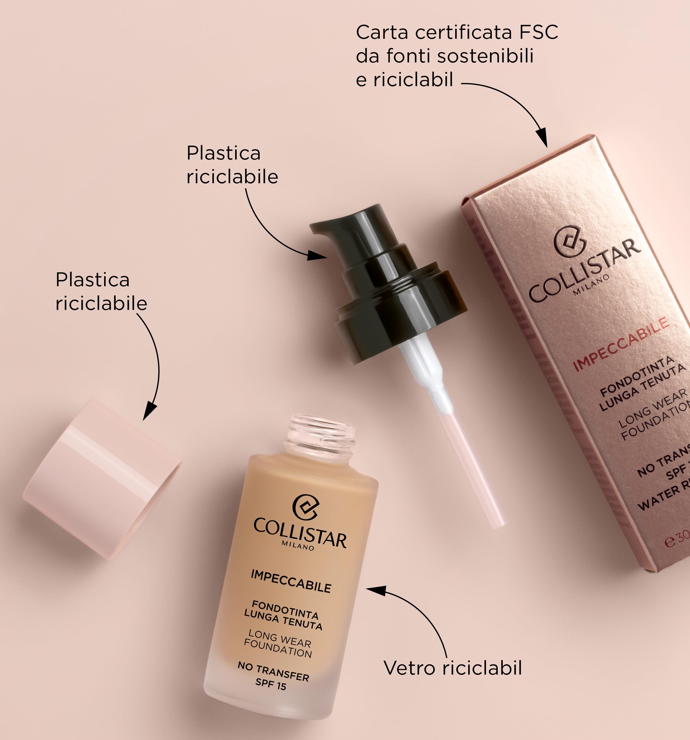 Collistar Impeccabile Long Wear Foundation SPF15 30ml - 2R Rosy Beige