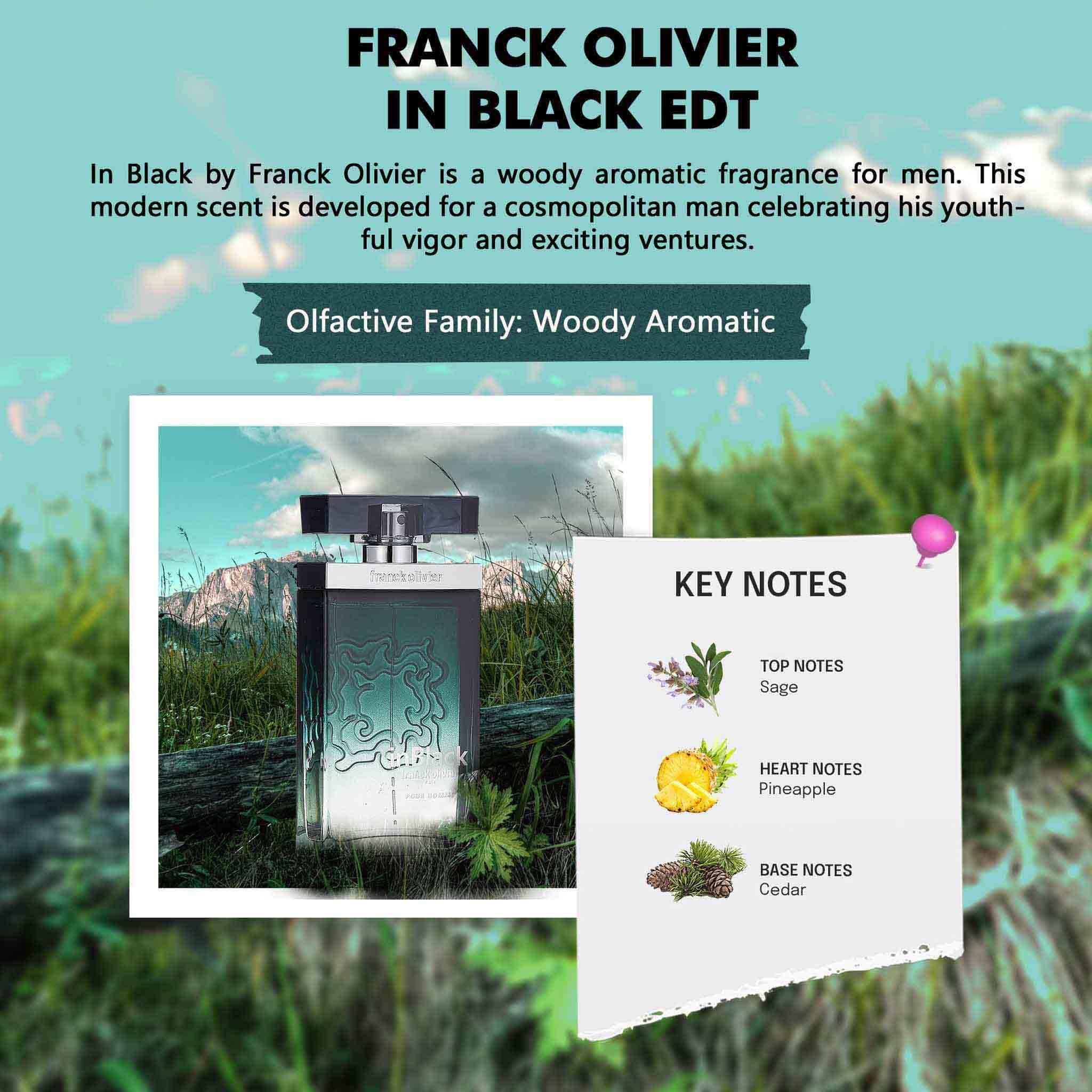 Franck Olivier In Black Eau De Toilette 75ml - Fragrance at MyBeautyBoutique by Franck Olivier