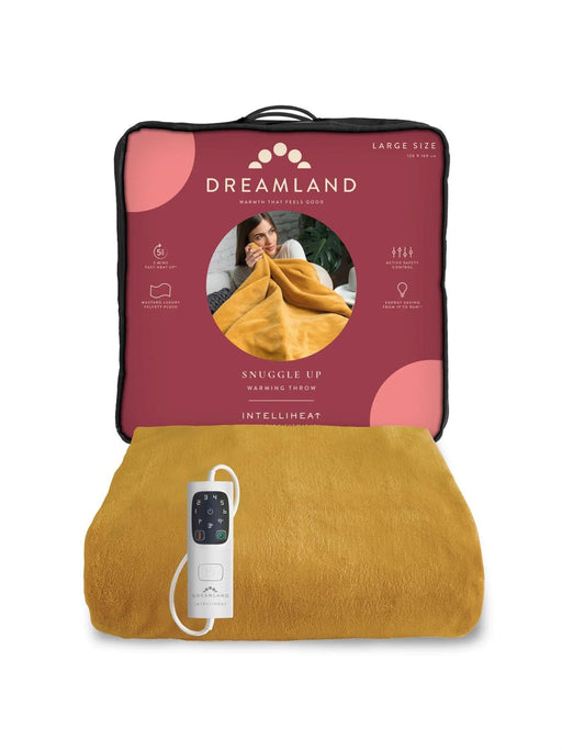 Dreamland SnuggleUp Warming Throw-Mustard 120X160