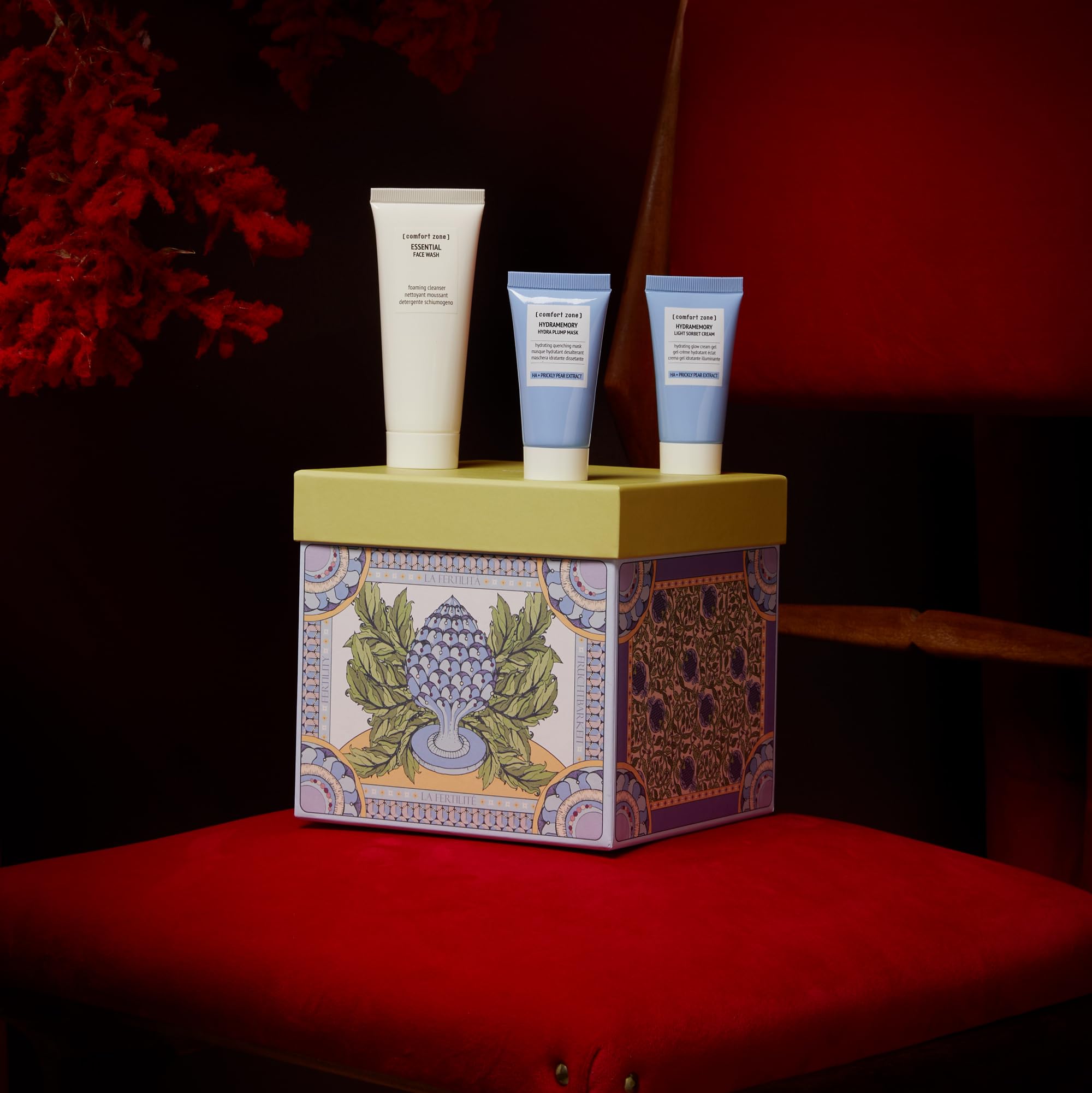 Comfort Zone Young Cleansing Hydrating Face Gift Set 75ml Face Wash + 30ml Plump Mask + 30ml Light Sorbet Cream