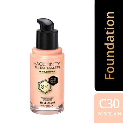 Max Factor Facefinity All Day Flawless 3 in 1 Foundation 30ml - SPF20 Porcelain 30