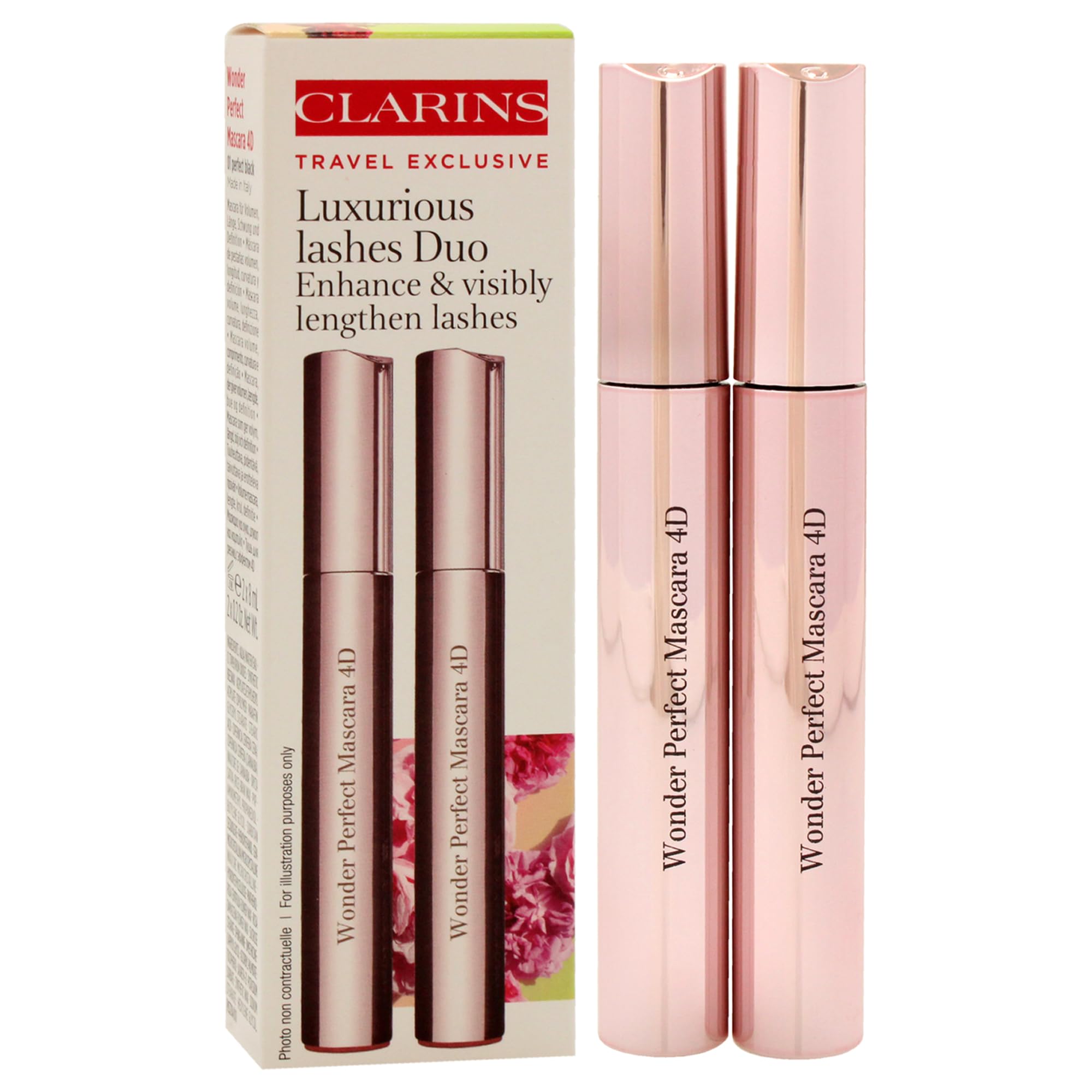 Clarins Wonder Perfect 4D Black Mascara Duo Set 2x 8ml Wonder Perfect 4D Black Mascara