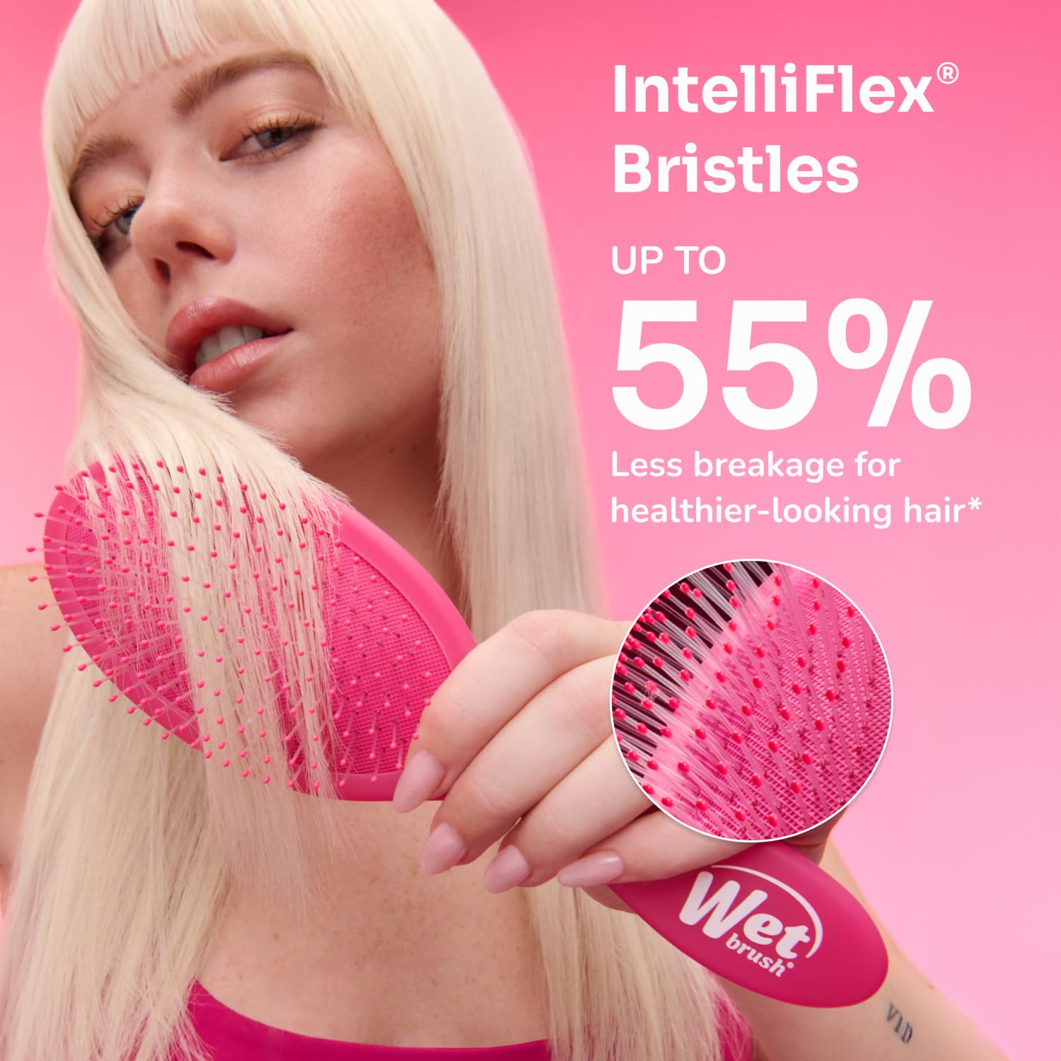 Wet Brush Paddle Detangler Hair Brush - Pink