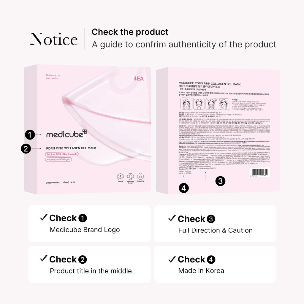 Medicube PDRN Pink Collagen Gel Mask Pack 4 x 28ml