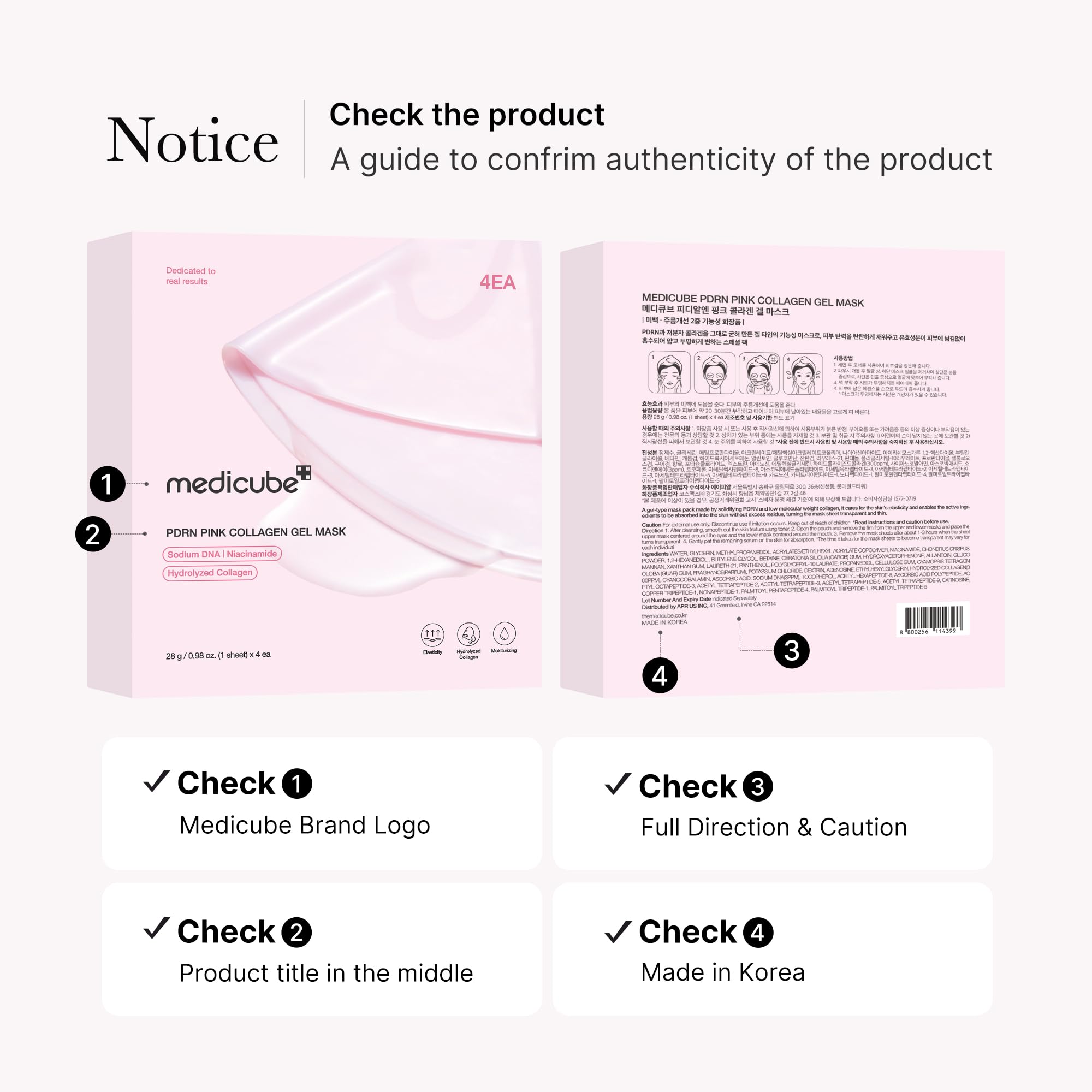 Medicube PDRN Pink Collagen Gel Mask Pack 4 x 28ml