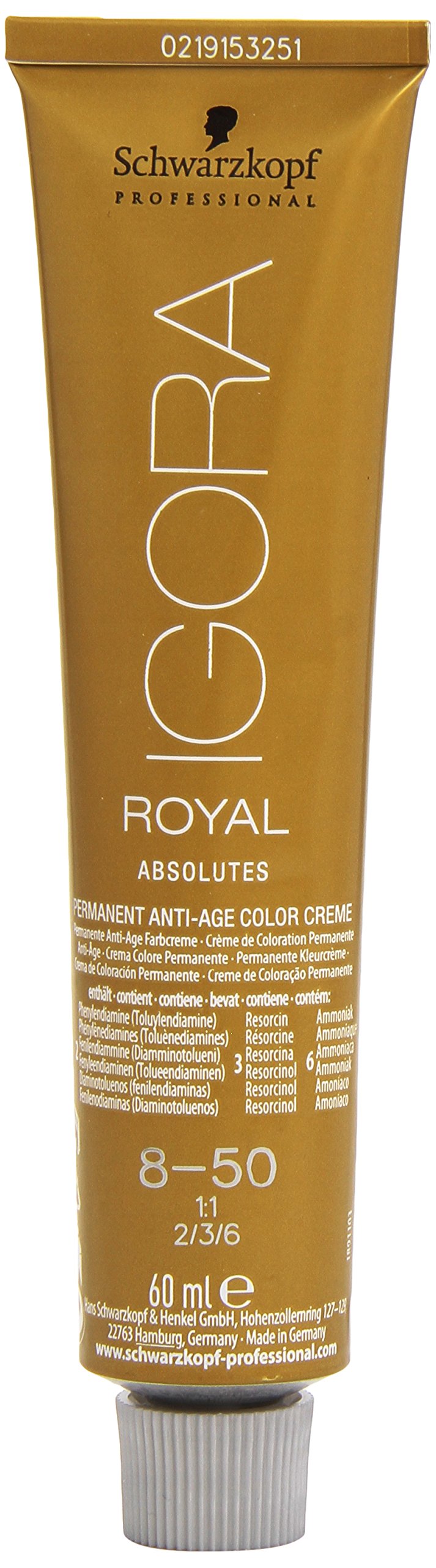 Schwarzkopf Igora Royal Absolutes Anti-Age Permanent Color Creme 60ml - 8-50
