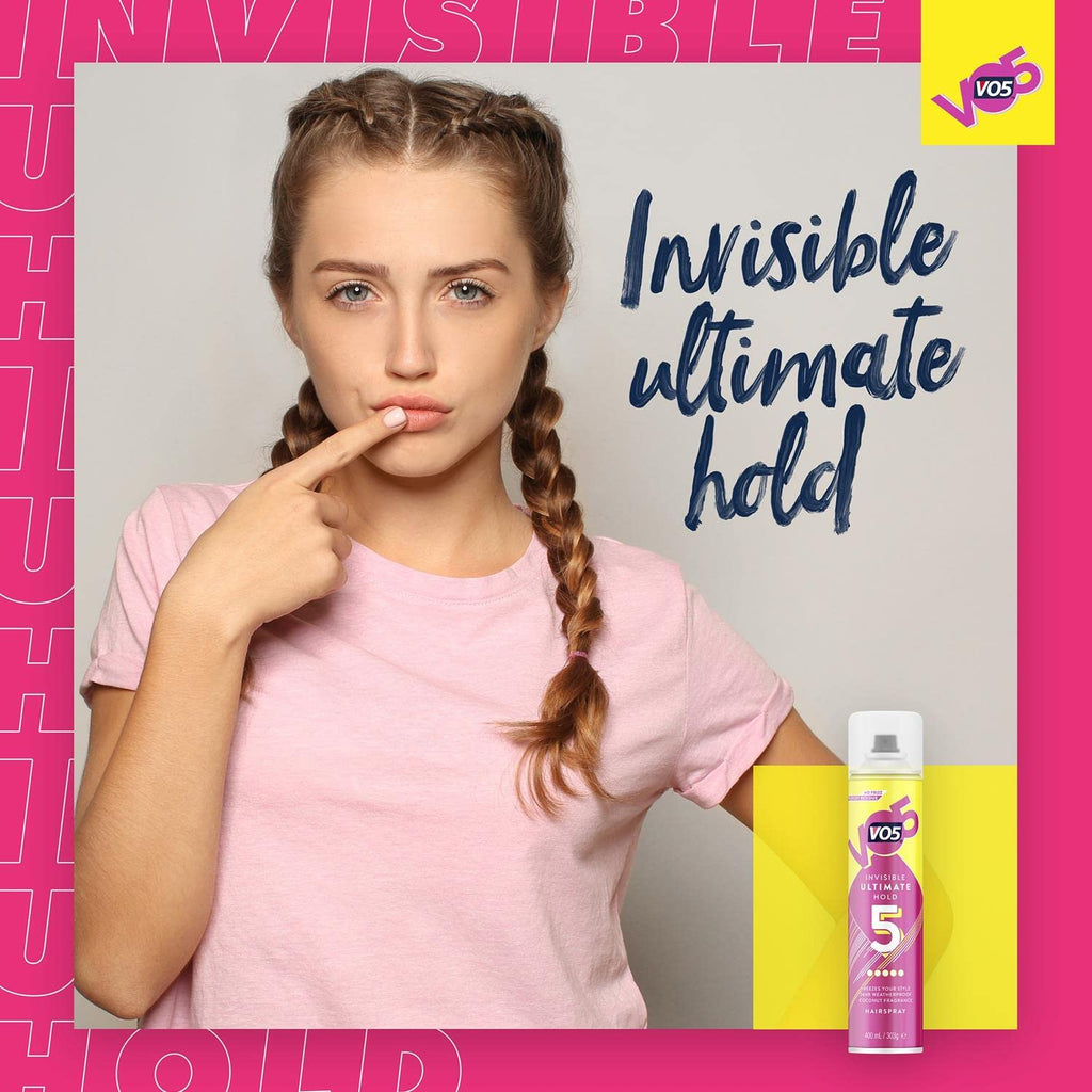 VO5 Invisible Ultimate Hold Hairspray 400ml - 5