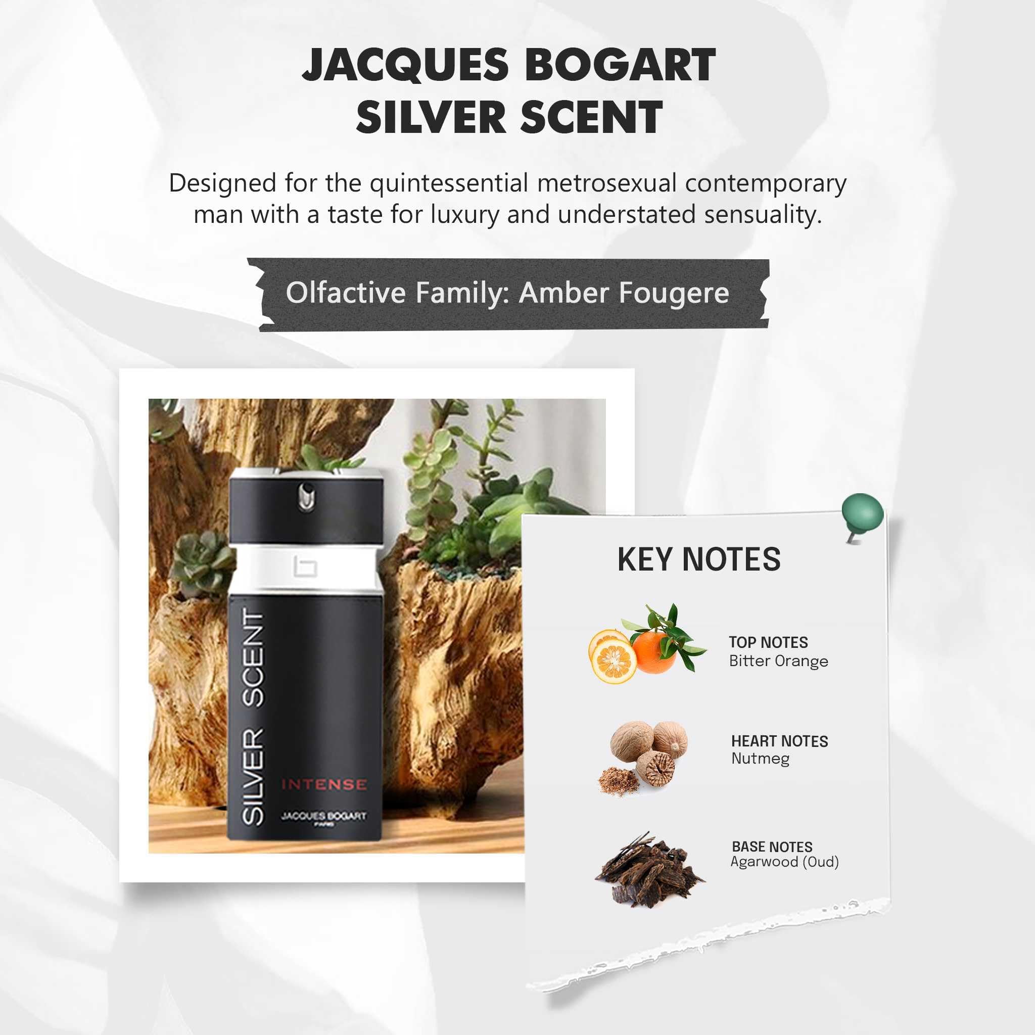 Jacques Bogart Silver Scent Intense Eau de Toilette 100ml Spray